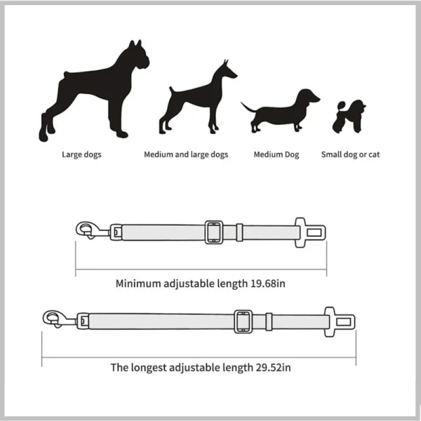 Cinto de Segurança Ajustável para Pets: Viagens Seguras e Confortáveis para Cães e Gatos - Liberdade com Responsabilidade! - Image 6