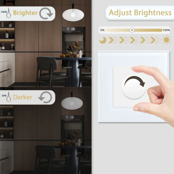 GlowControl Shine - Interruptor Dimmer BSEED com Botão Rotativo - GlowControl Shine - Image 2