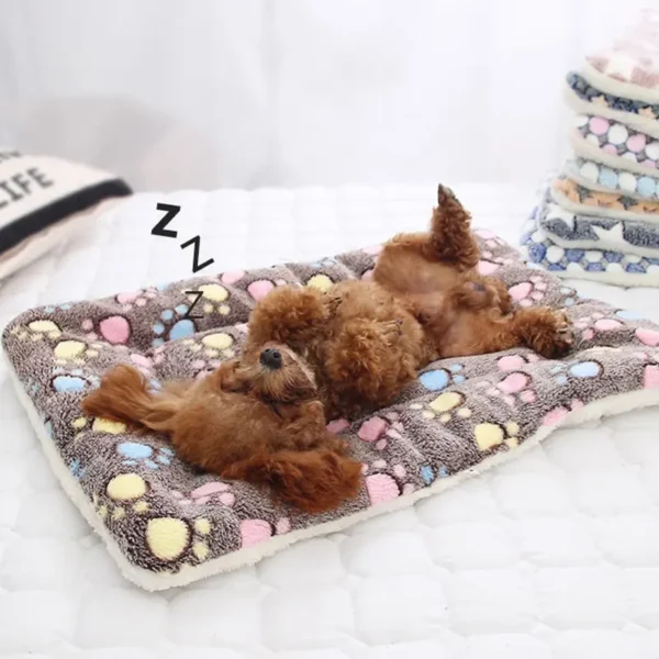 Tapete Acolchoado de Flanela para Cama de Cachorro: Maciez e Conforto para Cães e Gatos no Inverno com Cobertor Térmico - Image 5