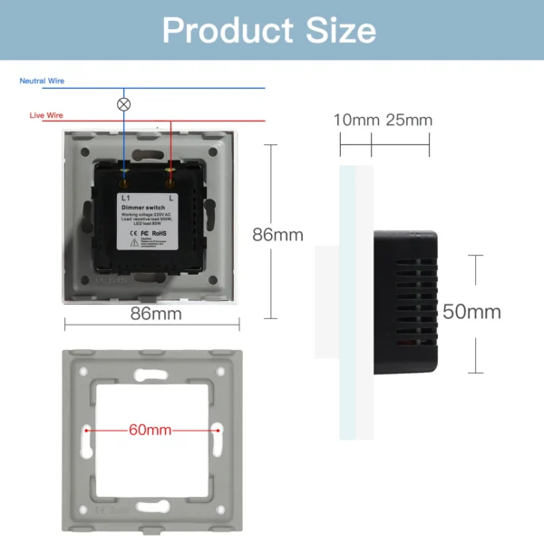 GlowControl Shine - Interruptor Dimmer BSEED com Botão Rotativo - GlowControl Shine - Image 6