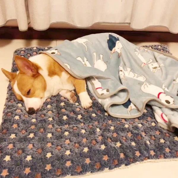 Tapete Acolchoado de Flanela para Cama de Cachorro: Maciez e Conforto para Cães e Gatos no Inverno com Cobertor Térmico - Image 4
