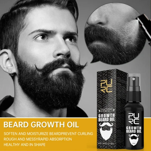 Spray de Crescimento para Barba PURC: Óleo Essencial para uma Barba mais Espessa, Cheia e Atraente! - Image 4