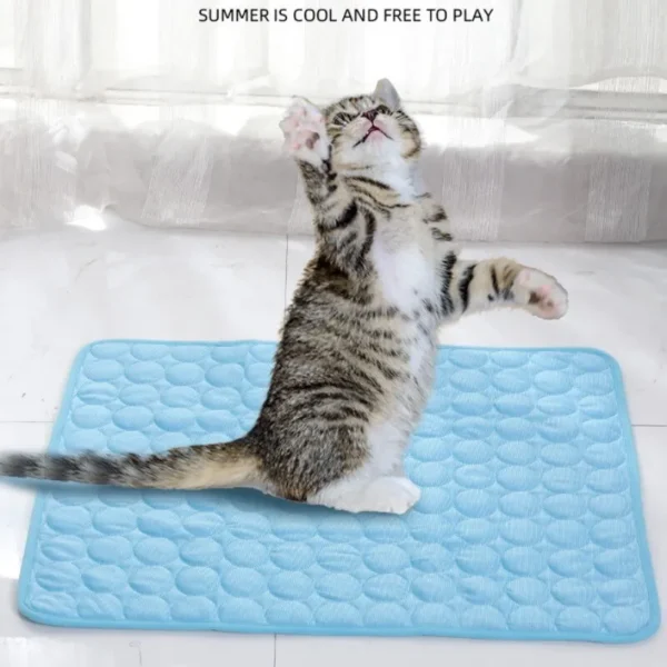 Tapete Refrescante de Verão para Animais de Estimação: Conforto Gelado com Tecido de Seda de Gelo - O Refresco Perfeito para Cães e Gatos! - Image 2