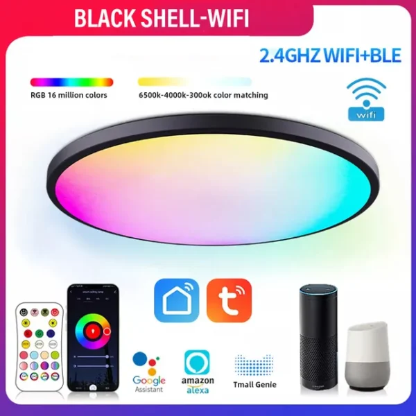 SmartGlow Harmony - Luminária de Teto Inteligente WiFi LED RGBW - Image 8